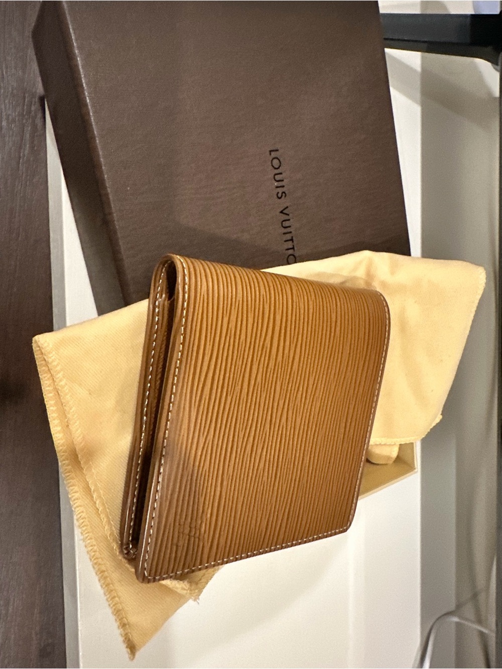 Louis Vuitton Epi Compact Wallet in Tan